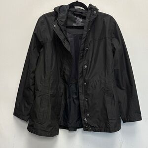 L.L. Bean Black Raincoat with Hood